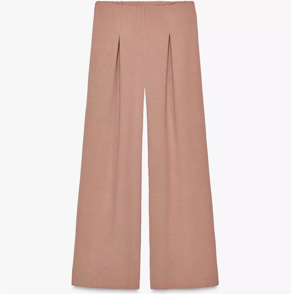 Zara Wide-Leg Pants in Tan - Picture 1 of 3